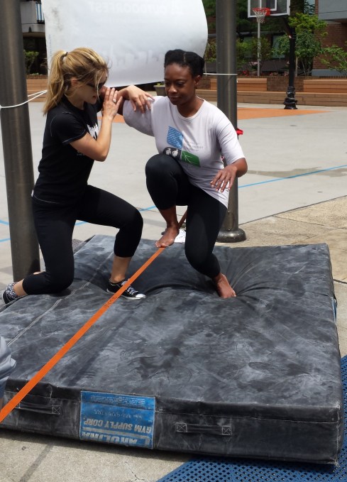 Camille, my instructor, giving me a little support.