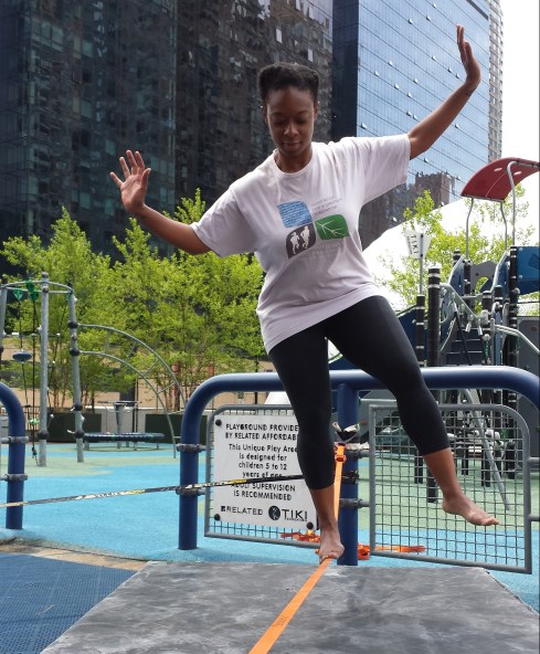 Our instructor told us to keep our arms up for balance. "Like cops. 'Don't shoot!'" 